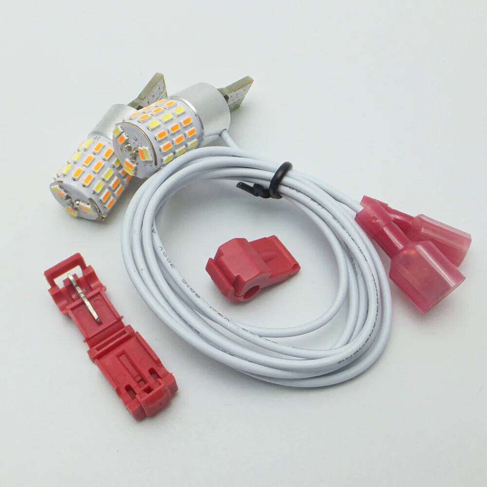 Coche Motorcycle Bike Reverse T10 Led W5w Dual Color Side Light Drl Turn Signal Bulbs White and Amber Pack of 2