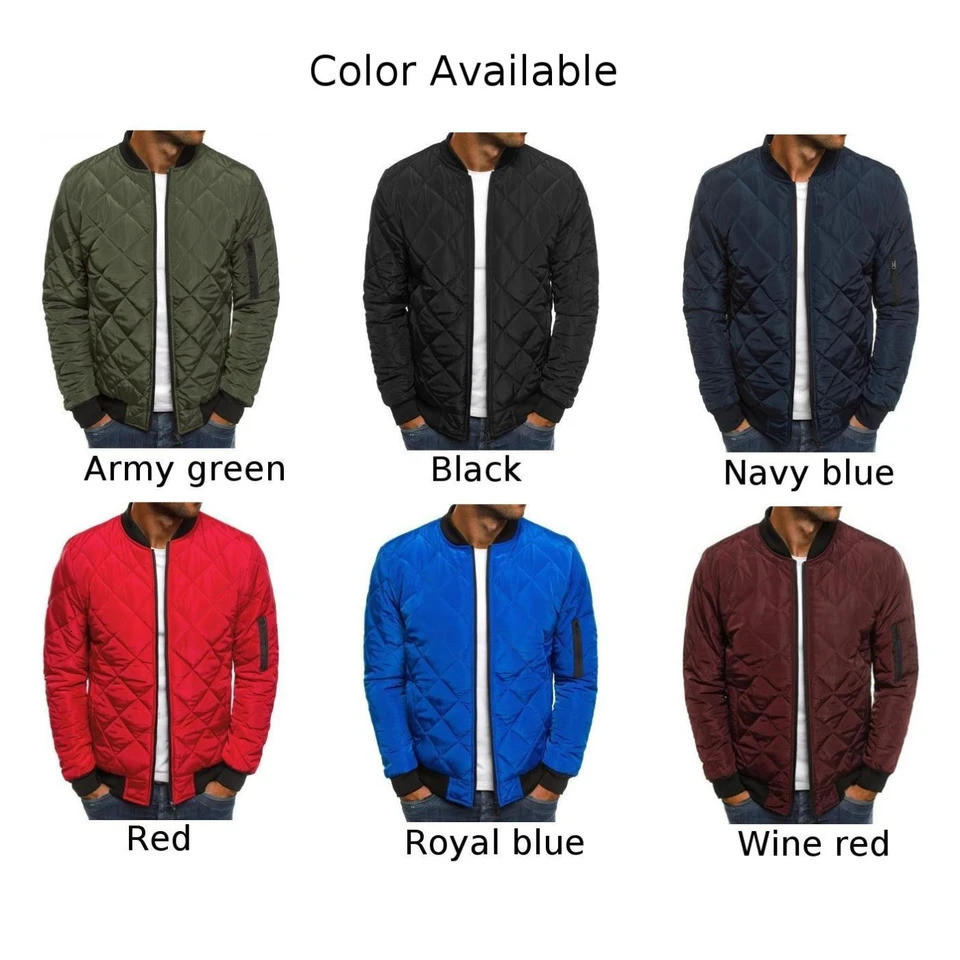 Mens Coat Mens Tops Puffer Long Sleeve Outwear Polyester Quilted Padded Solid Color Stand Collar Warm Winter Zip Up 250715