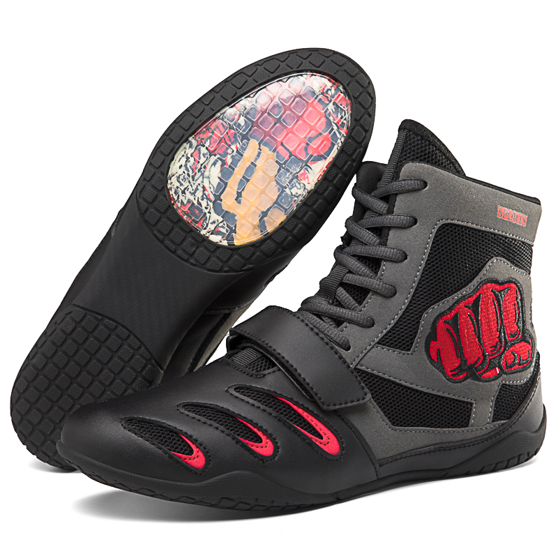 Boxing Sneakers Mens trainers training high top non slip wear resistant lightweight