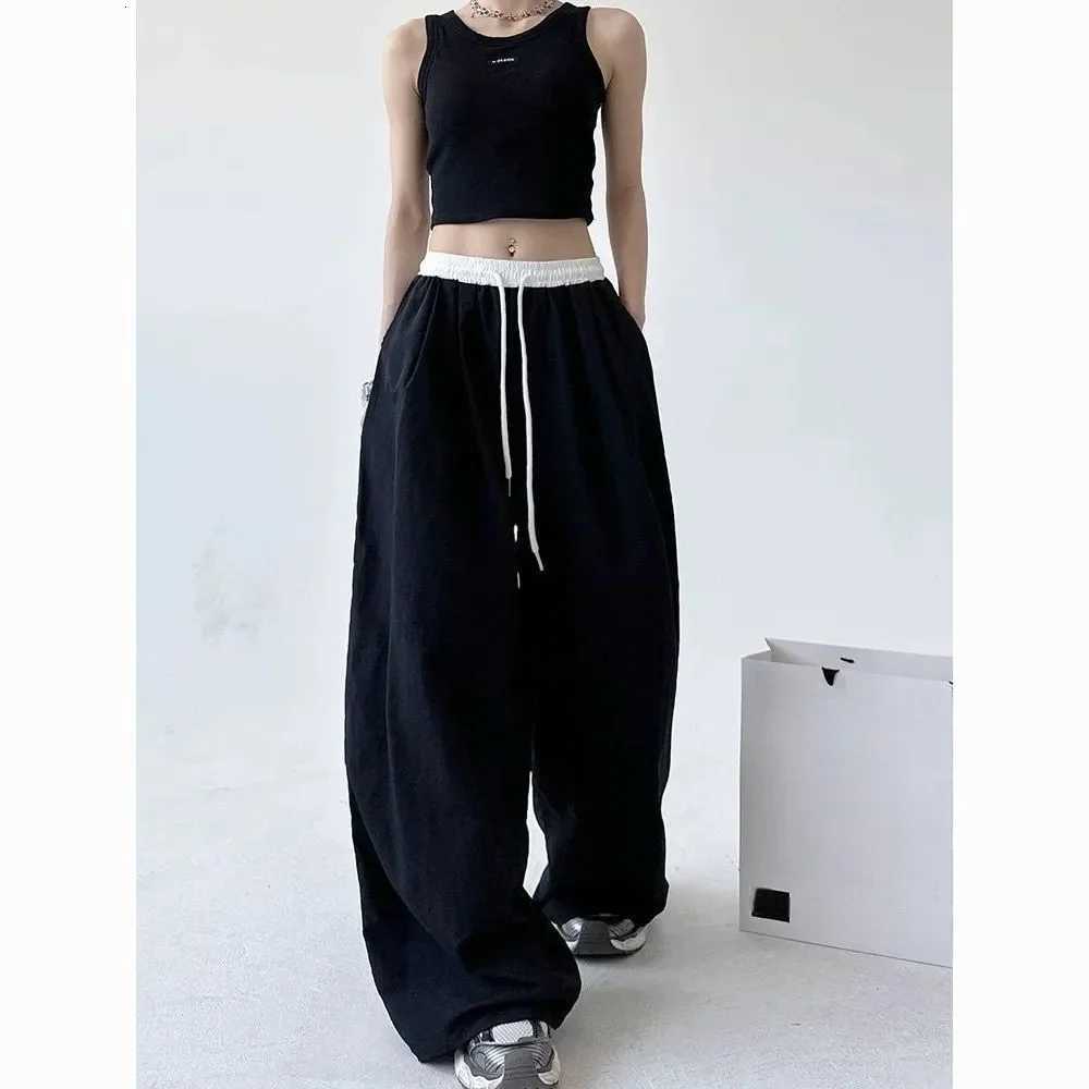 High Street Womens Wide Leg Pants Drawstring Y2K Gothic Hip Hop Womens Cargo Pants Hot Sweet Matching Female Trousers Summer New R250716