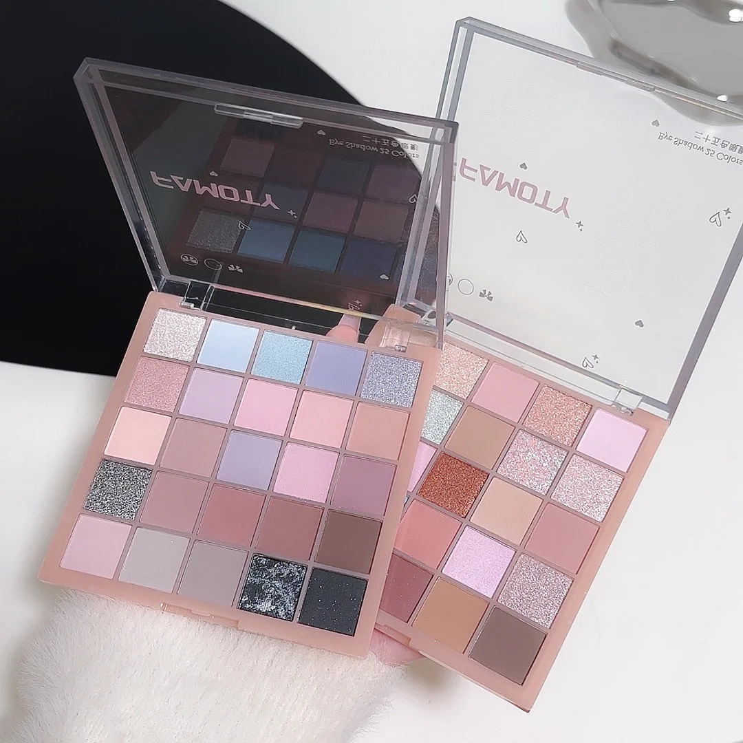 25-Color Eyeshadow Palette Nude Earth Tones Matte Shimmer Korean Style Silky Blendable Texture Natural Eye Makeup Look 250712