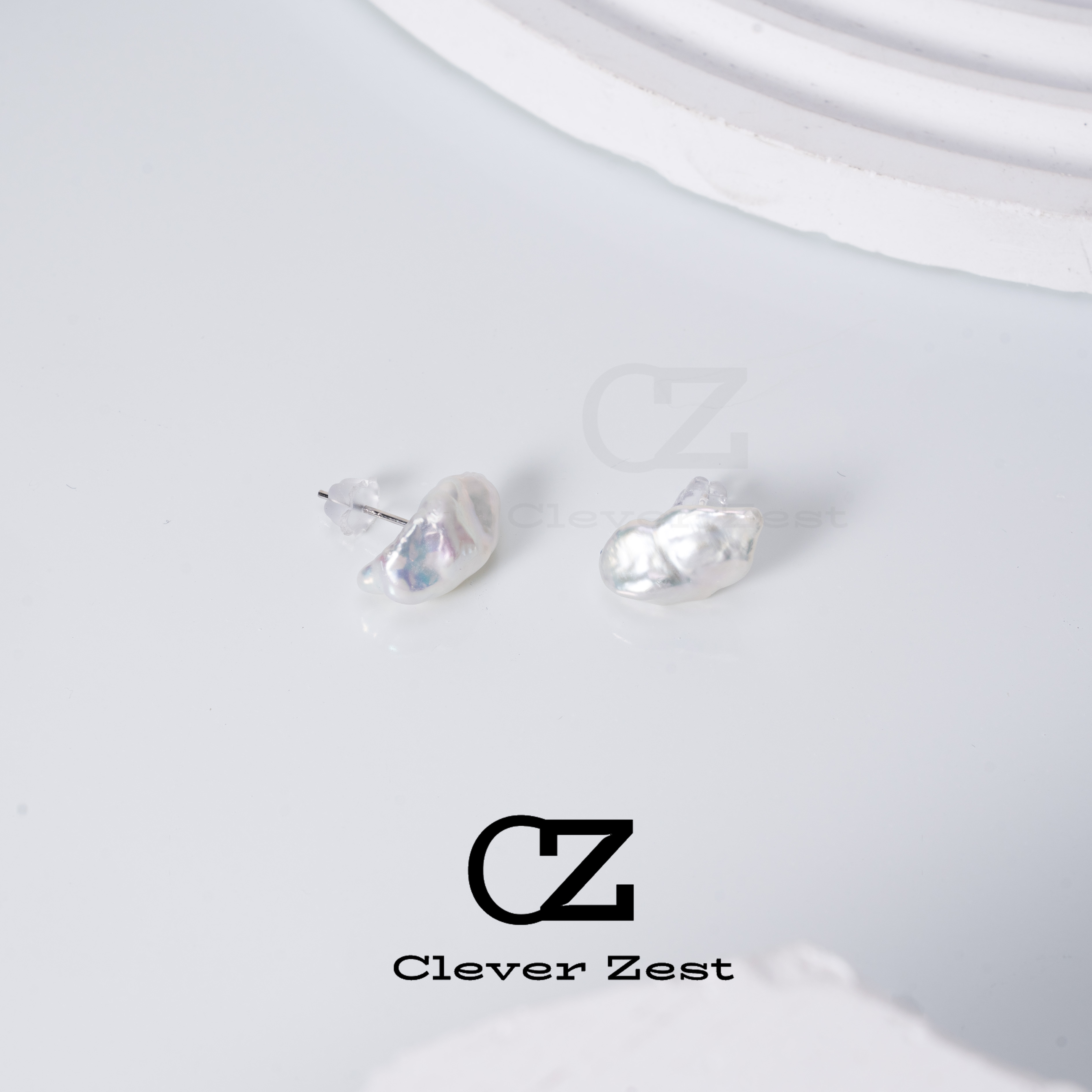 Natural freshwater pearl without nucleus pearl S925 silver freshwater keshi pearl earrings irregular personality unique ladies gift