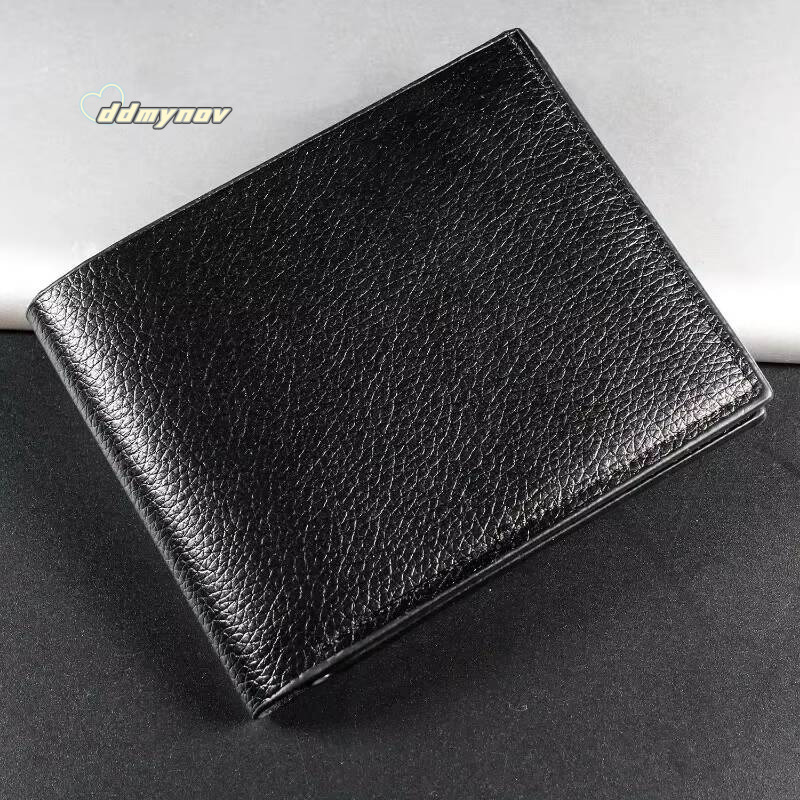Mens Wallet Genuine Leather Men Premium Product Real Cowhide Wallets for Man Short Black Walet Portefeuille Homme ddmynov