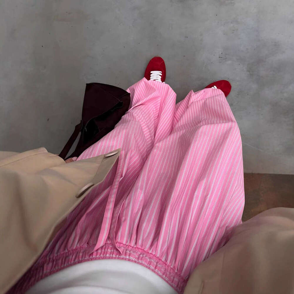 Striped Autumn New Street Style Trendy Loose Versatile Lantern Pants For Women B5