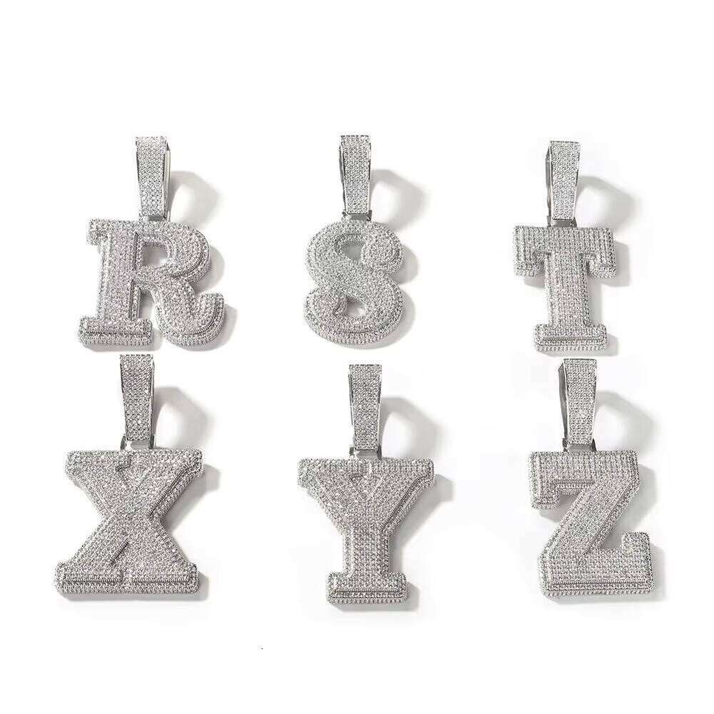High Quality Full Dias Letter Initial Name M Jewelry Personalized Custom Hiphop Pendant Necklace