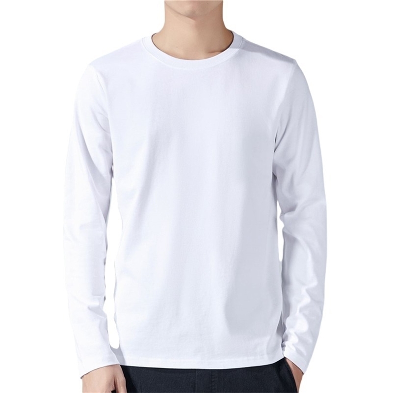 T Shirt For Men Cotton Long Sleeve Tshirts Solid Color Mens Clothing Full Length Spring And Autumn Undershirts y250707
