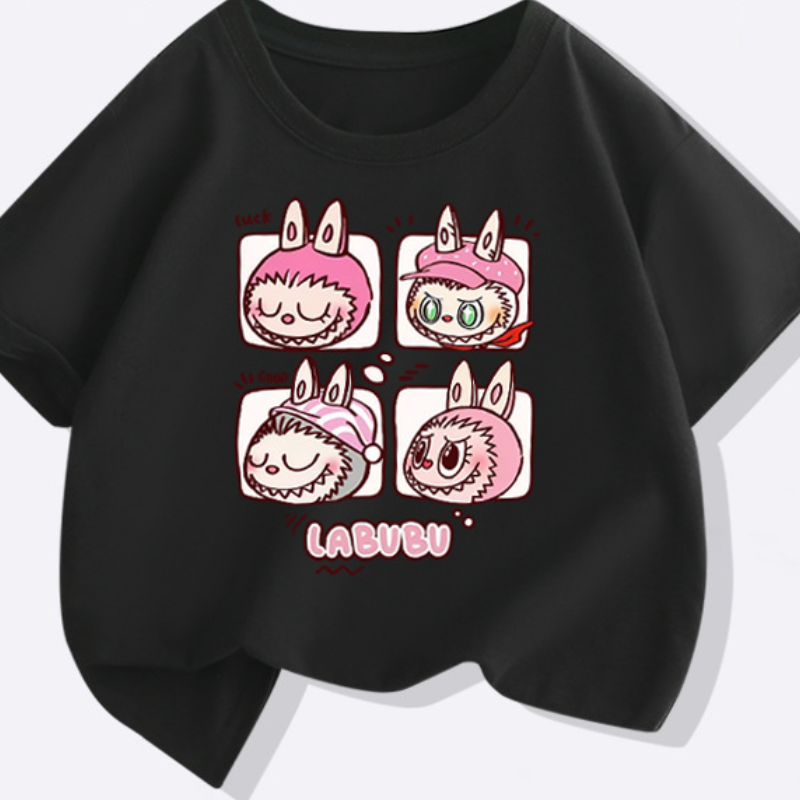LaBuBu T-shirt for boys and girls, short-sleeved top disney designer clothing soft and comfortable with pattern print design T-shirt summer clothes Li