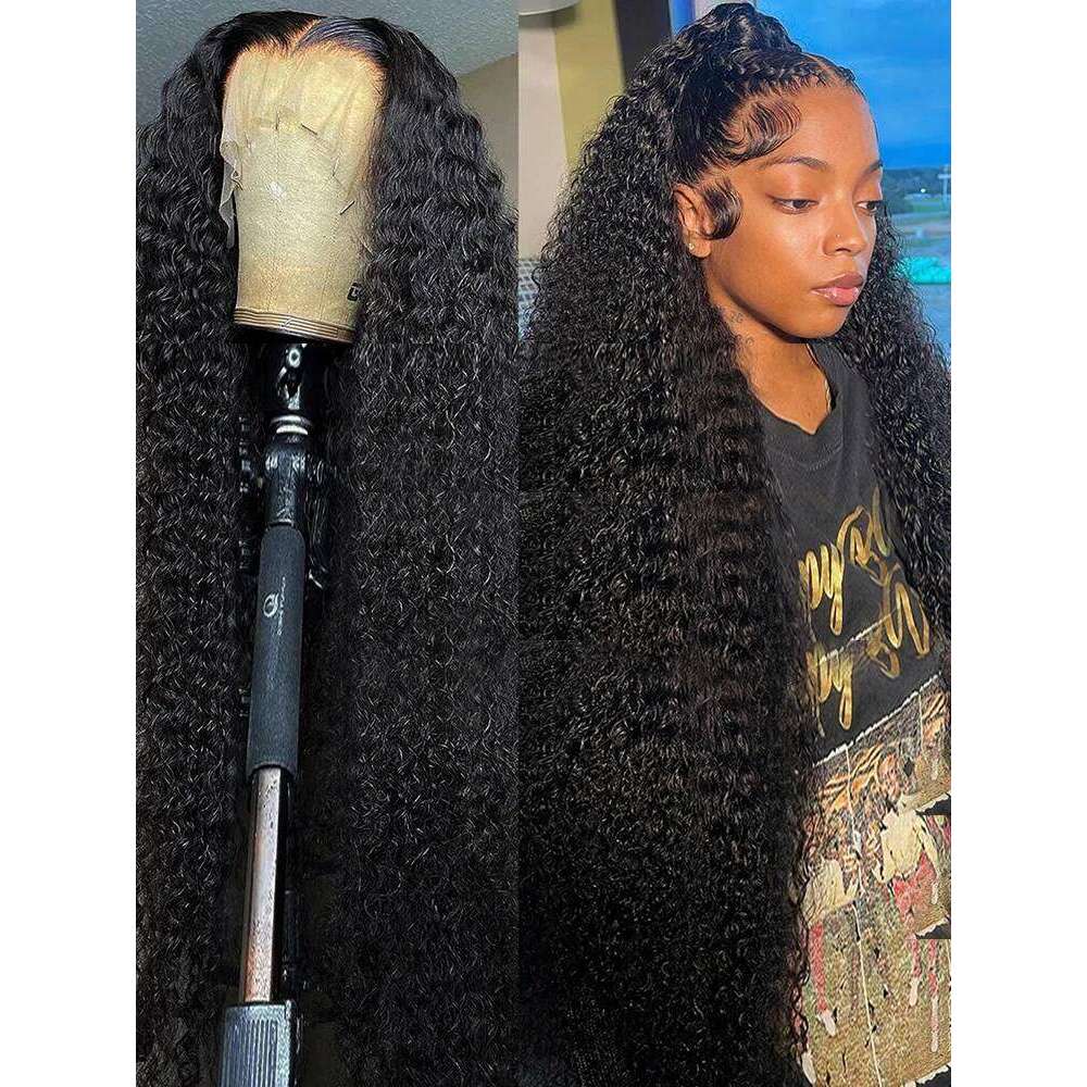 40 50 Inch Water Curly Front 13x4 13x6 HD Deep Wave Lace Frontal Wig 7x5 Glueless Human Hair Wigs For Women 300%