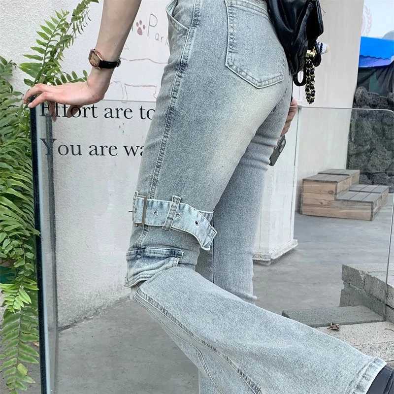 Bell Bottom Jeans For Women Stretchy Skinny Gray High Waist Flared Pants Female Boot Cut Denim Trousers Vintage Tall Girls R250716