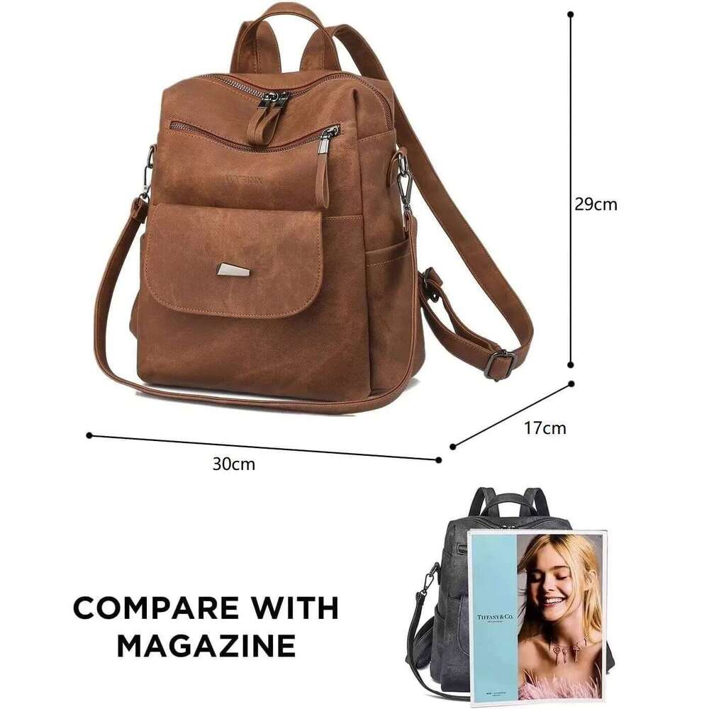 PU Leather Purse For Women Fashion Multipurpose Design Handbag Ladies Shoulder Bags Travel Backpack