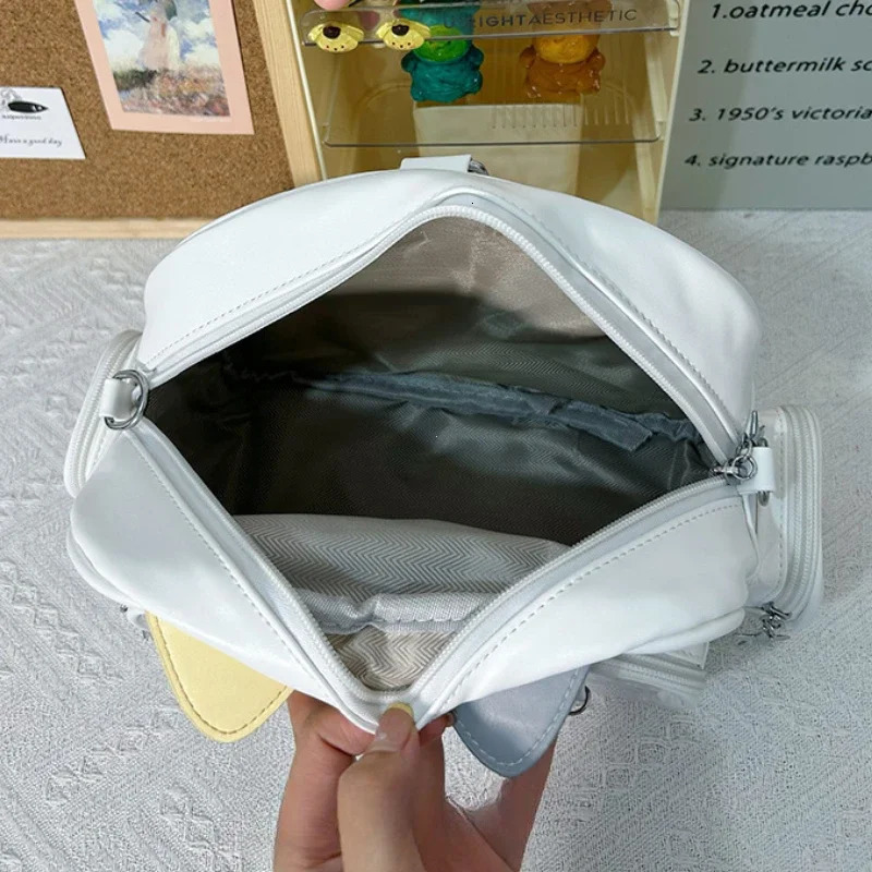 Womens Fashion Backpacks Y2K Korean Japan Kawaii Cat Ita Bag PU Cute Girls Transparent Pocket Aesthetic Shoulder Crossbody Bags 250714