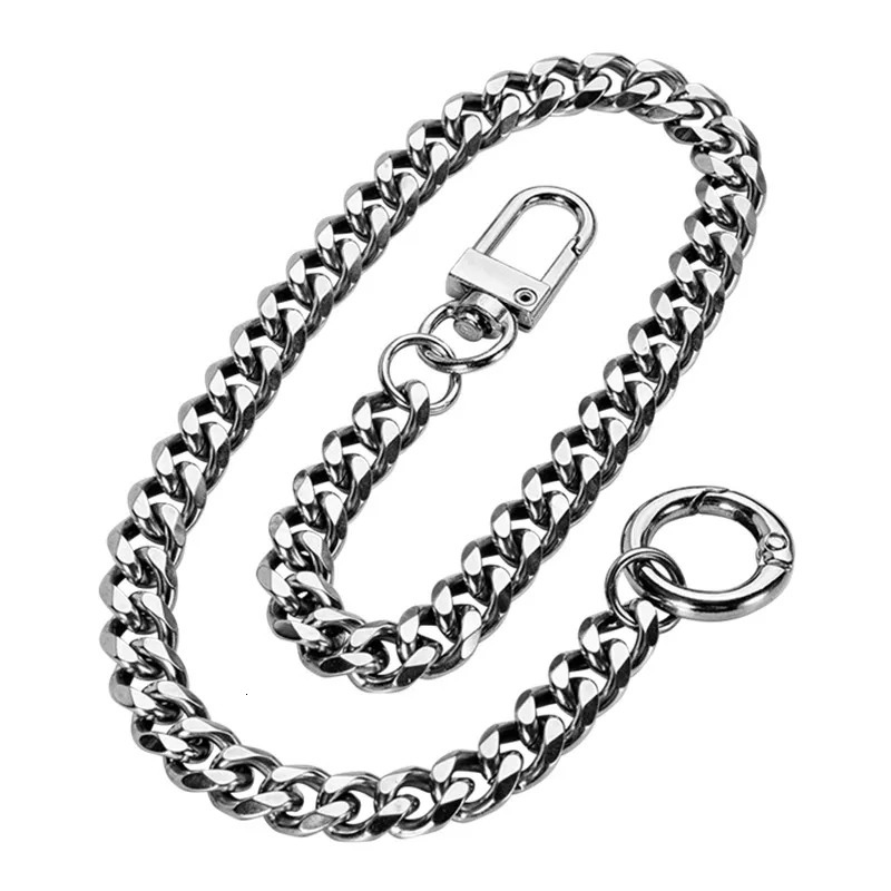 40cm Long Stainless Steel Wallet Belt Key Chain Rock Punk Trousers Hipster Pant Jean Keychain Clip Keyring Mens Hip Hop Jewelry 250717
