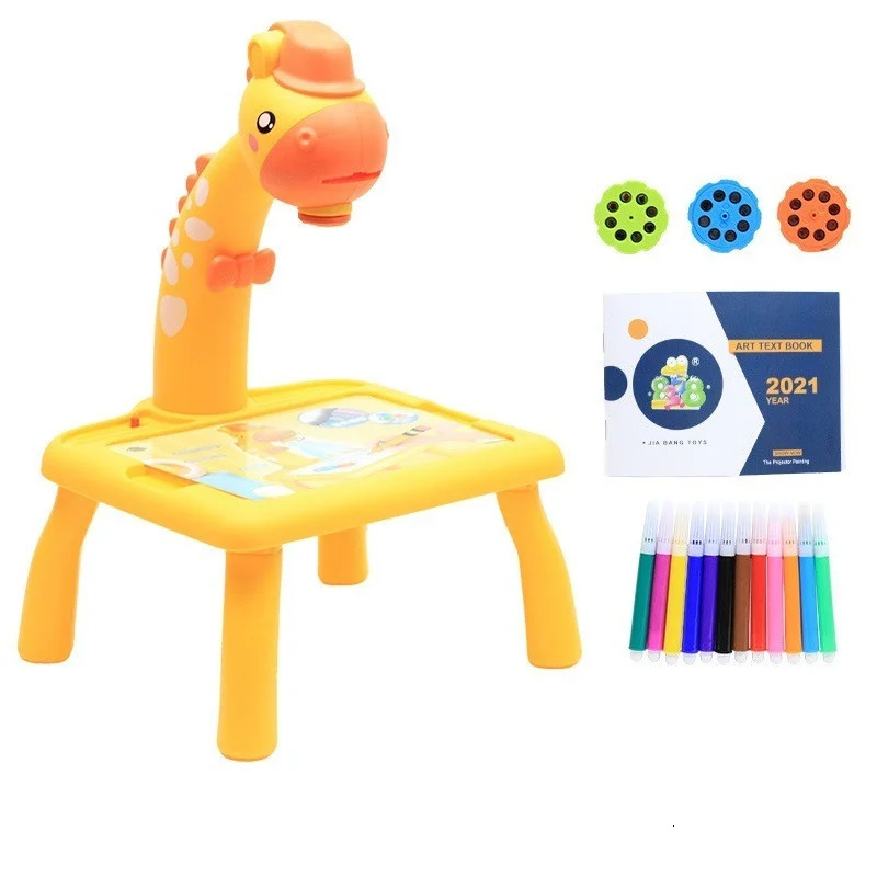Mini Led Projector Art Drawing Table Light Toy for Children Kids Painting Board Small Desk Educational Learning Paint Tool Craft 250716