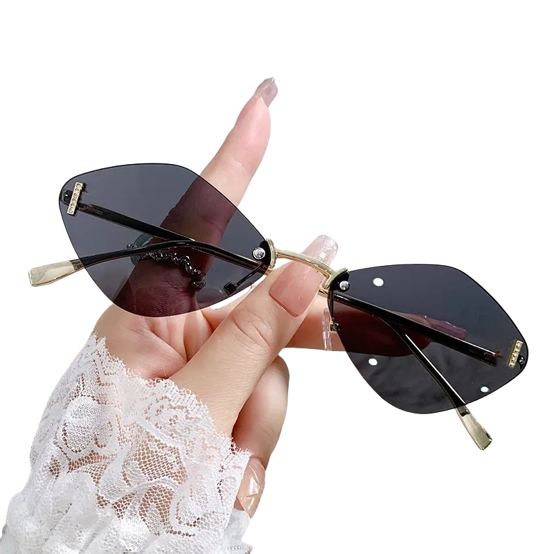 designer sunglasses Fashion Sunglasses Men Sun Glasses Women Oval Frameless Beach Goggles High Quality Designer Sunglass With Box sunglasses for woman