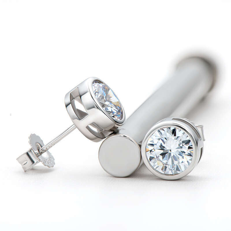 Tiktok Live S Pure Sier Light High-End Moissanite Earrings Jewelry D80