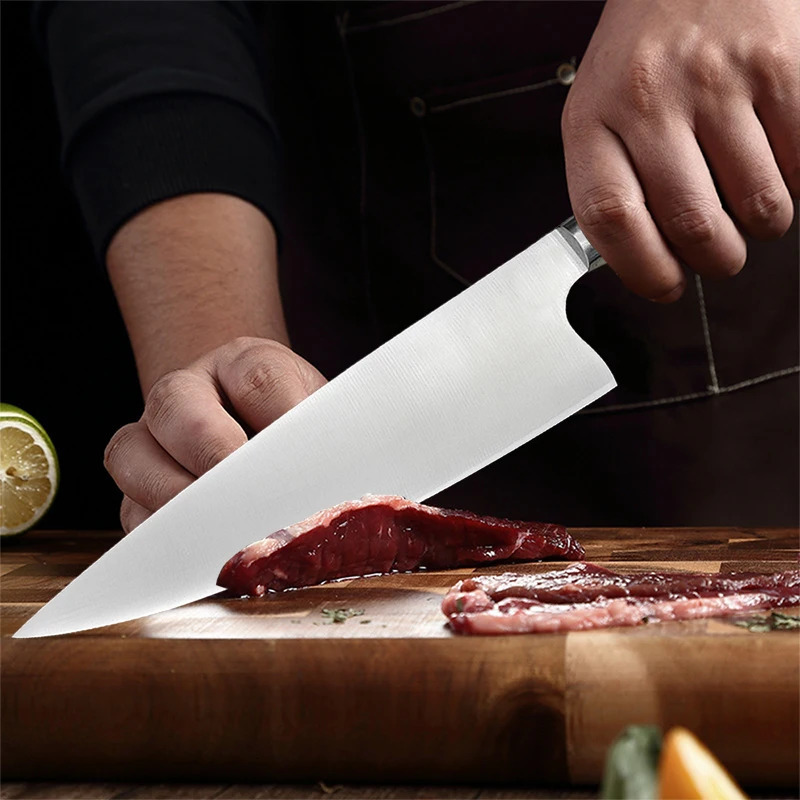 Japanese Chef Knife with Wood Handle Professional Kitchen Slicing Sushi Knife Meat Cleaver stainless Steel Cooking Tools 250715