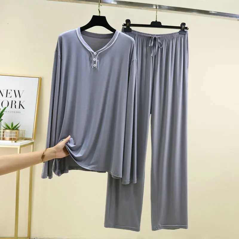 Mens Pajamas New Large Size Loose Sleepwear Set Casual Modal Pajamas For Men Long Sleeve Spring Autumn Home Clothing Male W250717