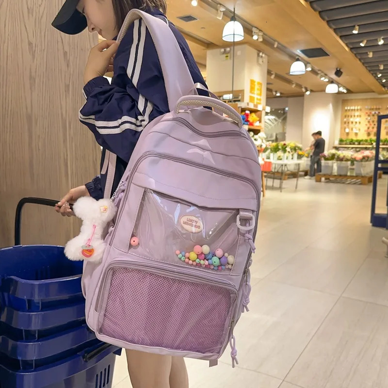 Cute Small Appetite Transparent Ita Bag Female Korean All-match Students Transparent Display Large-capacity Shoulder Bags 250714