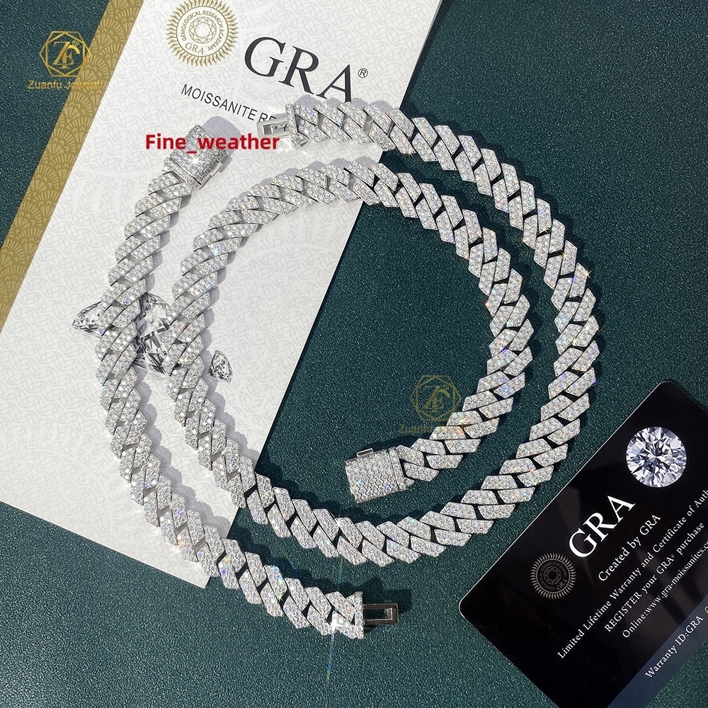 Cheap Price 6mm 8mm 10mm 12mm 14mm Cuban Link Chain S925 Moissanite Hip Hop Necklace Bracelet for Men Rapper