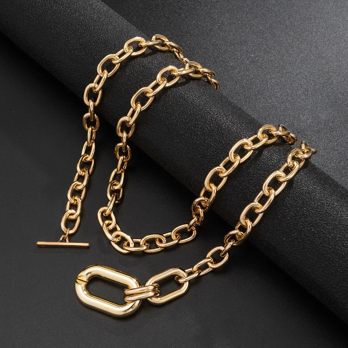 Exaggerate Big Double Layer Metal Chain Choker Necklace for Women Men Hip Hop Punk OT Buckle CCB Pendant Necklaces Jewelry Gifts 250716