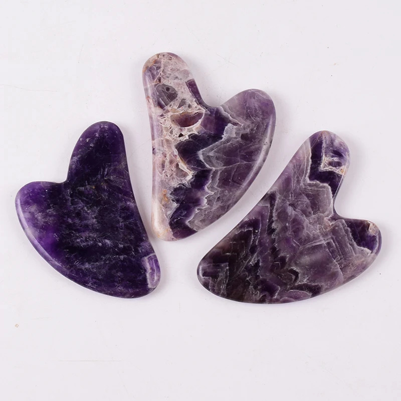 Amethyst Sawtooth Face Roller Natural Stone Crystal Massage Acupuncture Tool Health Beauty Neck Slimming Cellulite 250716