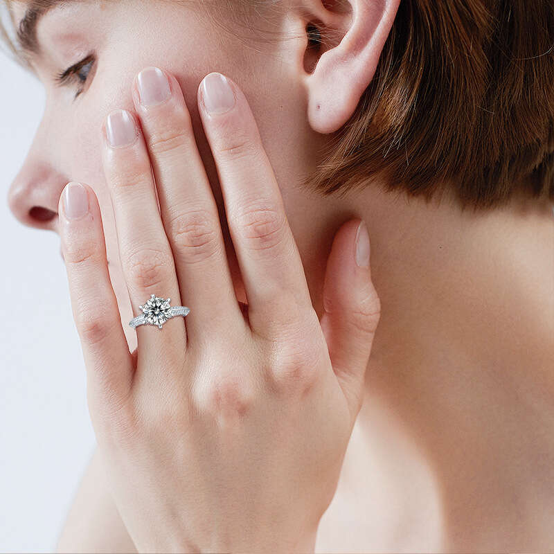 Hot Selling Half The Country Super Large Pigeon Egg Diamond Wedding Proposal S Pure Silver Moissanite Ring For Women Ba3