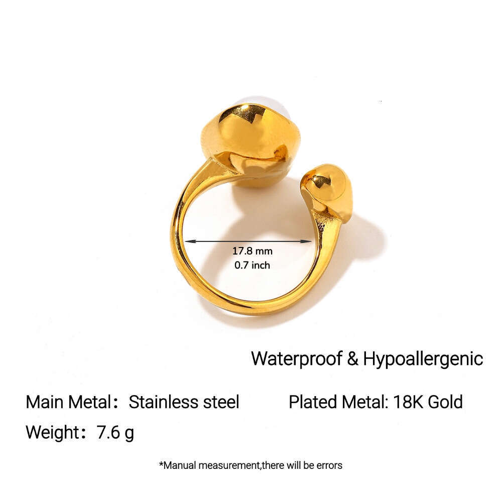 Stainless Ring Titanium Steel French Style High-End Personality Niche Gold-Plated Non-Fading Waterproof Women's Jewelry
