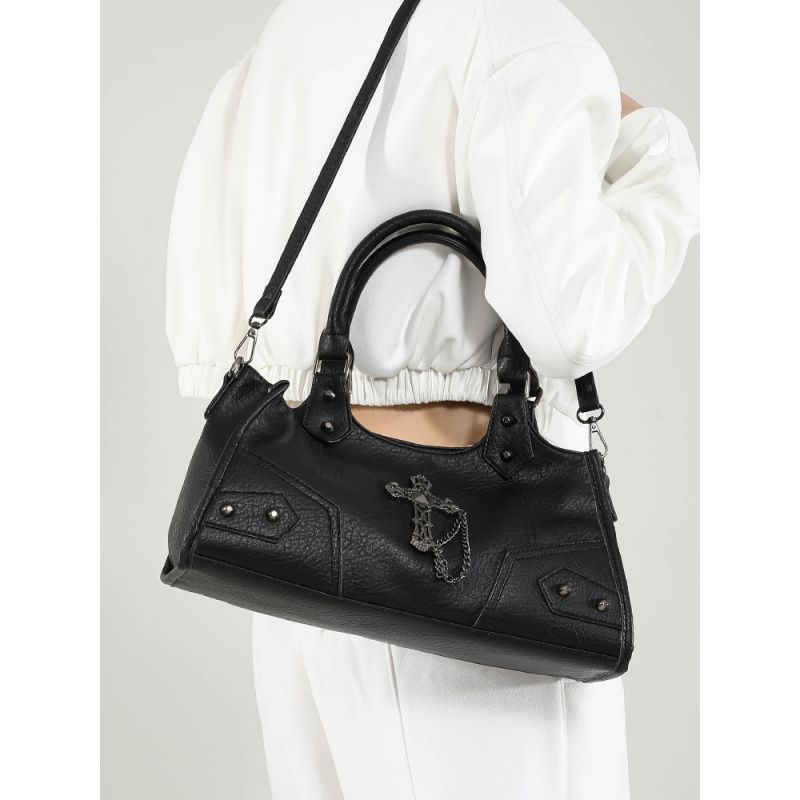 Designer bag free shipping 2025 new fashion light luxury Motorcycle bag womens crossbody bag casual vintage armpit bag