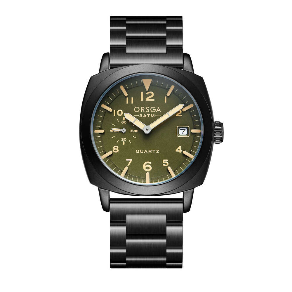 DHwatches Omega Fashion Solid Steel Men's Watch Sports Calendar High-End Waterproof Live Quartz Wristwatch