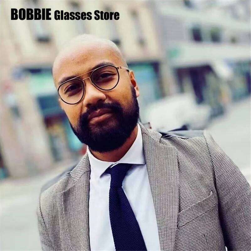 Classic Pilot Glasses Frame Men Women Eyeglasses Gafas Prescription Lens Oval Eyewear Titanium Strip Denmark Brand Design 9745