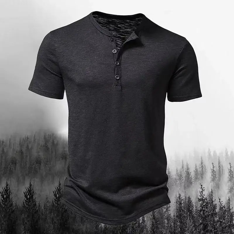 Europe and the United States summer short-sleeved mens leisure sports Henry collar T-shirt POLO shirt 250715