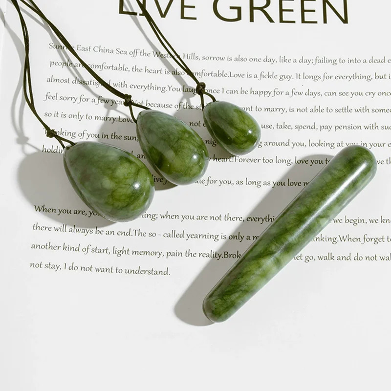 Green Phoenix Jade Yoni Egg Set Natural Jade Eggs Women Kegel Exerciser Vaginal Muscles Ball Yoni Wand Jade Massager 250716