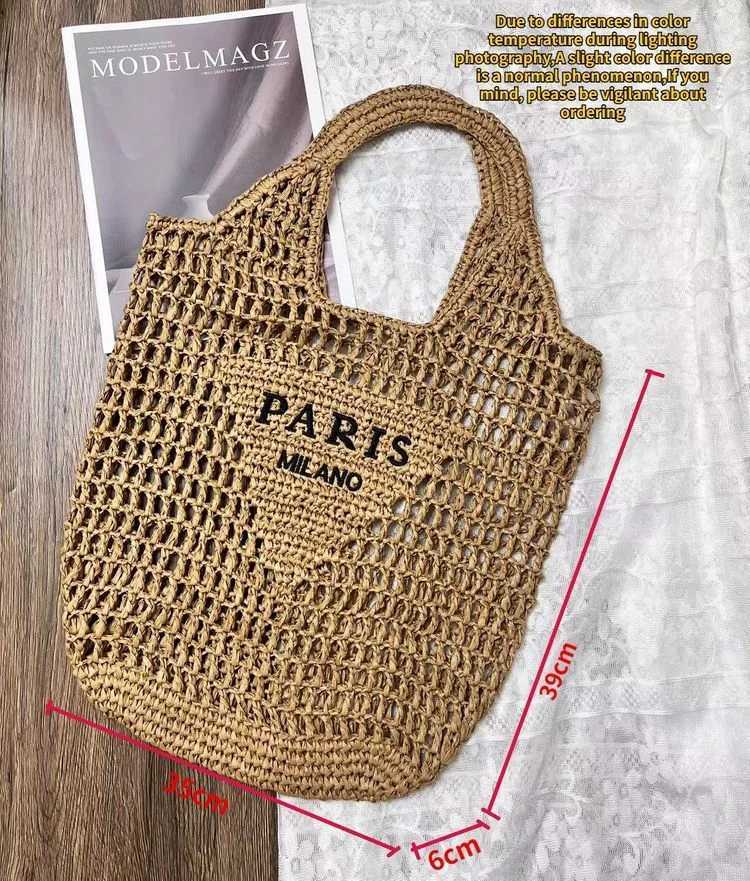 Summer beach straw woven shoulder bag womens fashionable hollow woven handbag portable large capacity casual tote bag Z250717