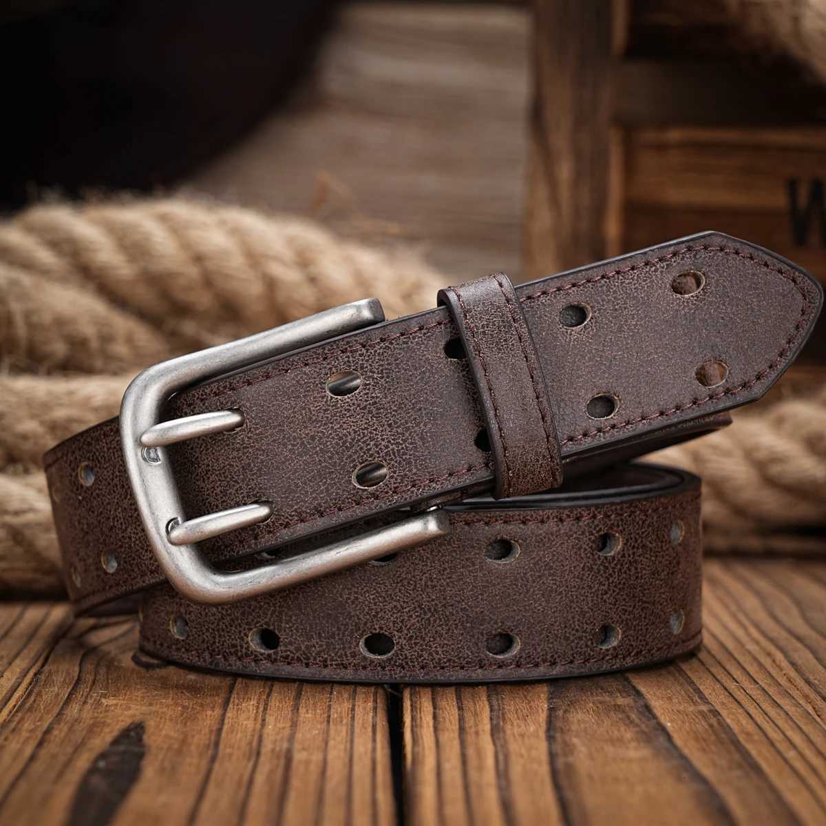 Mens and Womens Casual Retro Belt Western Style! PU leather belt with metal buckle suitable for daily work wear. W250717
