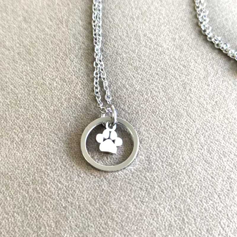 10pcs lot Paw Print Pendant Necklace Stainless Steel Dog Cat Pet Paw Chain Necklace for Women Minimalist Animal Jewelry Birthday Gift XJ250717