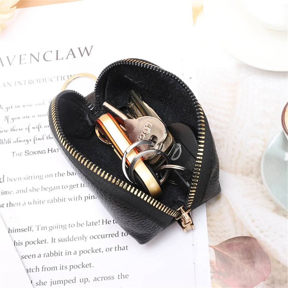 Soft Leather Holder Organizer Pouch Men Women Car Wallet House Keychain Housekeeper Key Case Zipper Mini Card Bag
