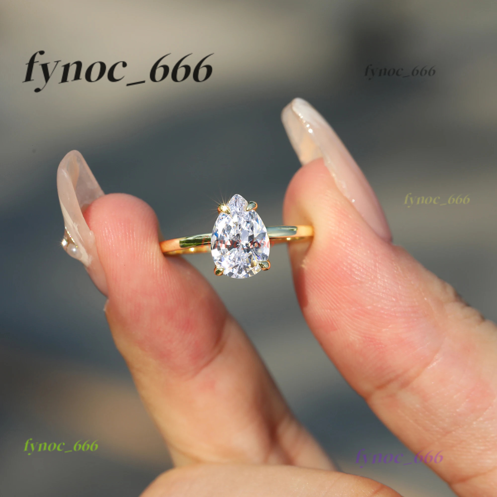 Waterdrop 925 Sterling Silver 1ct-3ct Moissanite Engagement Ring for Woman D Color VVS1 14K Gold Plated Gifts with Certificate