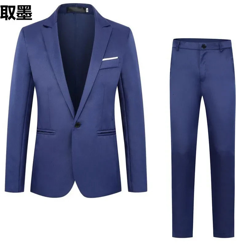 Mens Fashionable Business Casual Suit Slim Fit Western Style Clothes 2-Piece Set Wholesale Cross-Border E-commerce 250715