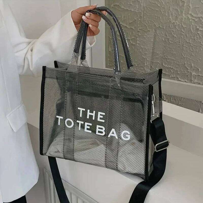 Summer The Tote Bags For Women Brand Designer Clear Beach Ladies Pink Handbag Big Shopping Crossbody Totebag Hand Bag