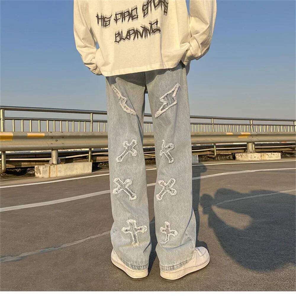 High Street Loose Casual Pants Men's Jeans Denim For women Men Same Paragraph Y2k baggy jeans cargo pants men