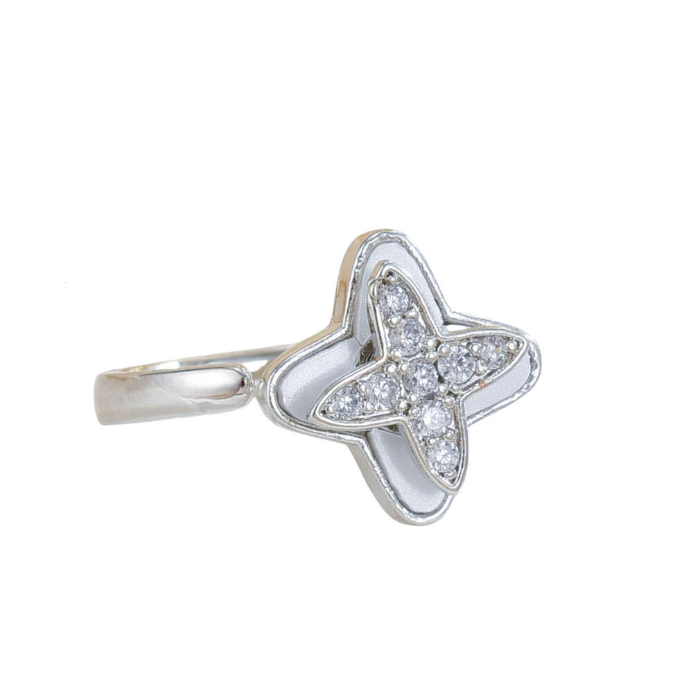 Rotating For Women With Micro Pave Zircon, Elegant And Cool Style, High-End Feel, Versatile Full Diamond Round Ring Jewelry 8C8