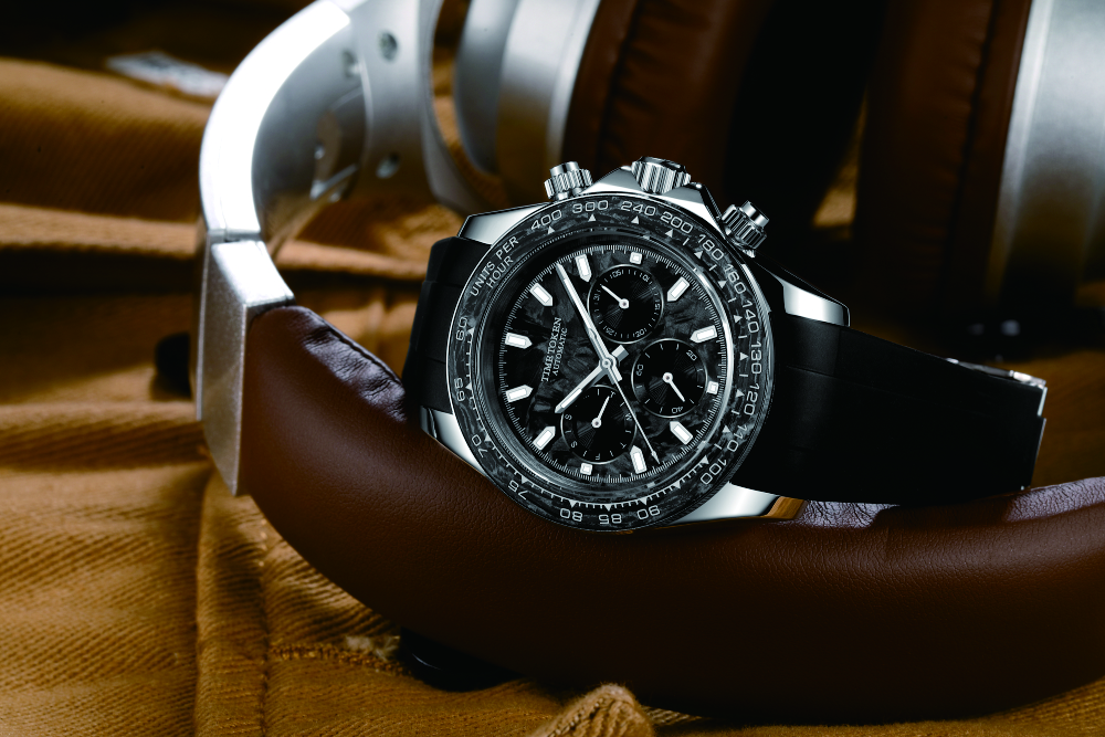 TIME TOKEN2025 Carbon Fiber Automatic Mechanical Wristwatch 40MM Dial Sapphire Crystal Super Luminous Hands See-Through Back