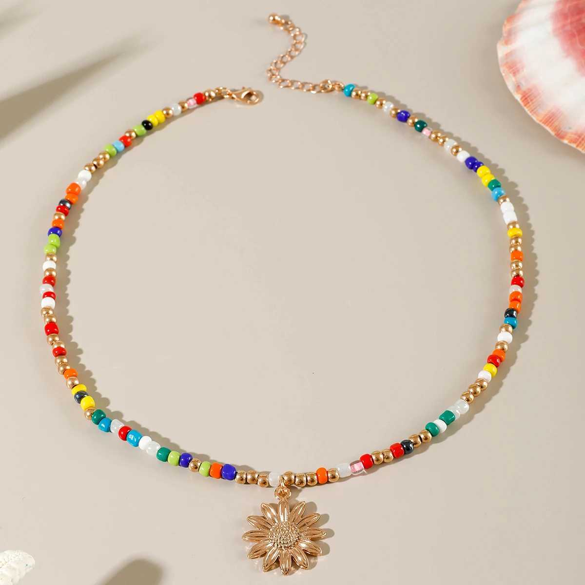 Tocona Bohemia Starfish Shell Flower Pendant Necklace for Women Fashion Pearl Stone Color Measle Necklaces Jewelry Party 26860 XJ250717