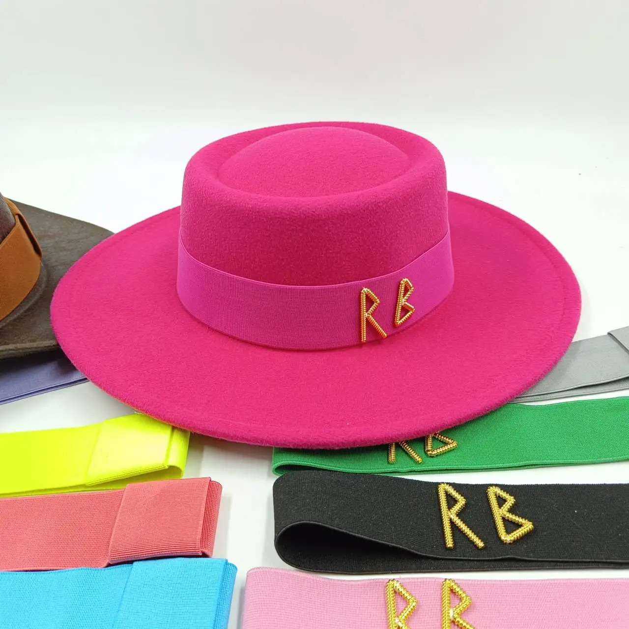 Various letters DIY Fedora and straw hat accessories rhinestone elastic band Letter wholesale accessories in various colors 250716