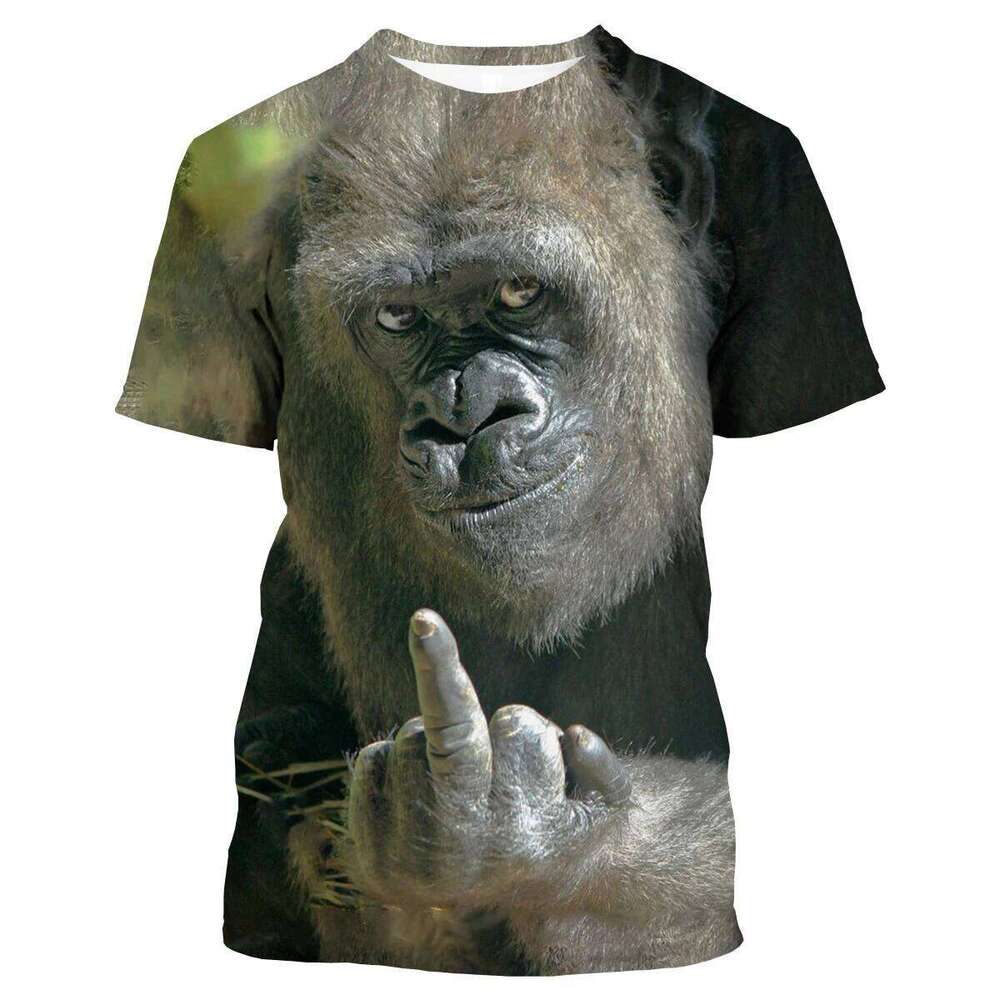 New Fashion Parody Gorilla Fun Monkey 3D Printed T-shirt Men's and Women's Summer Casual Short Sleeved Animal Shirt Top shorts