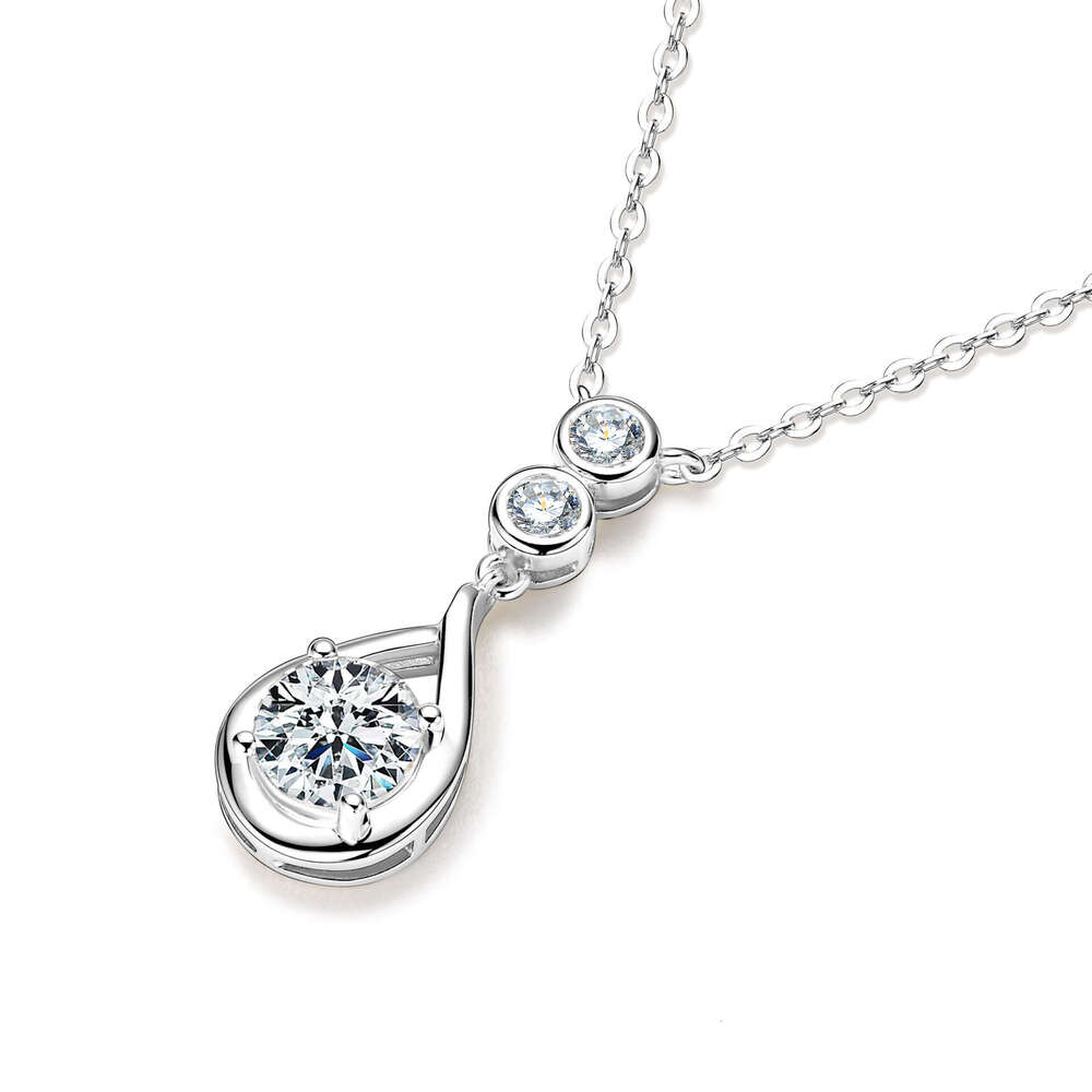 Hearts Eight Arrows 1 fashion Moissanite Pendant For Women Simple Elegant Water Drop Shape Sterling Sier Necklace 729