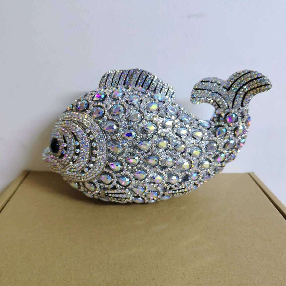 Dinner Bag Mermaid Full Dia Crystal Animal Goldfish Style Celebration Party Birthday Wedding Clutch