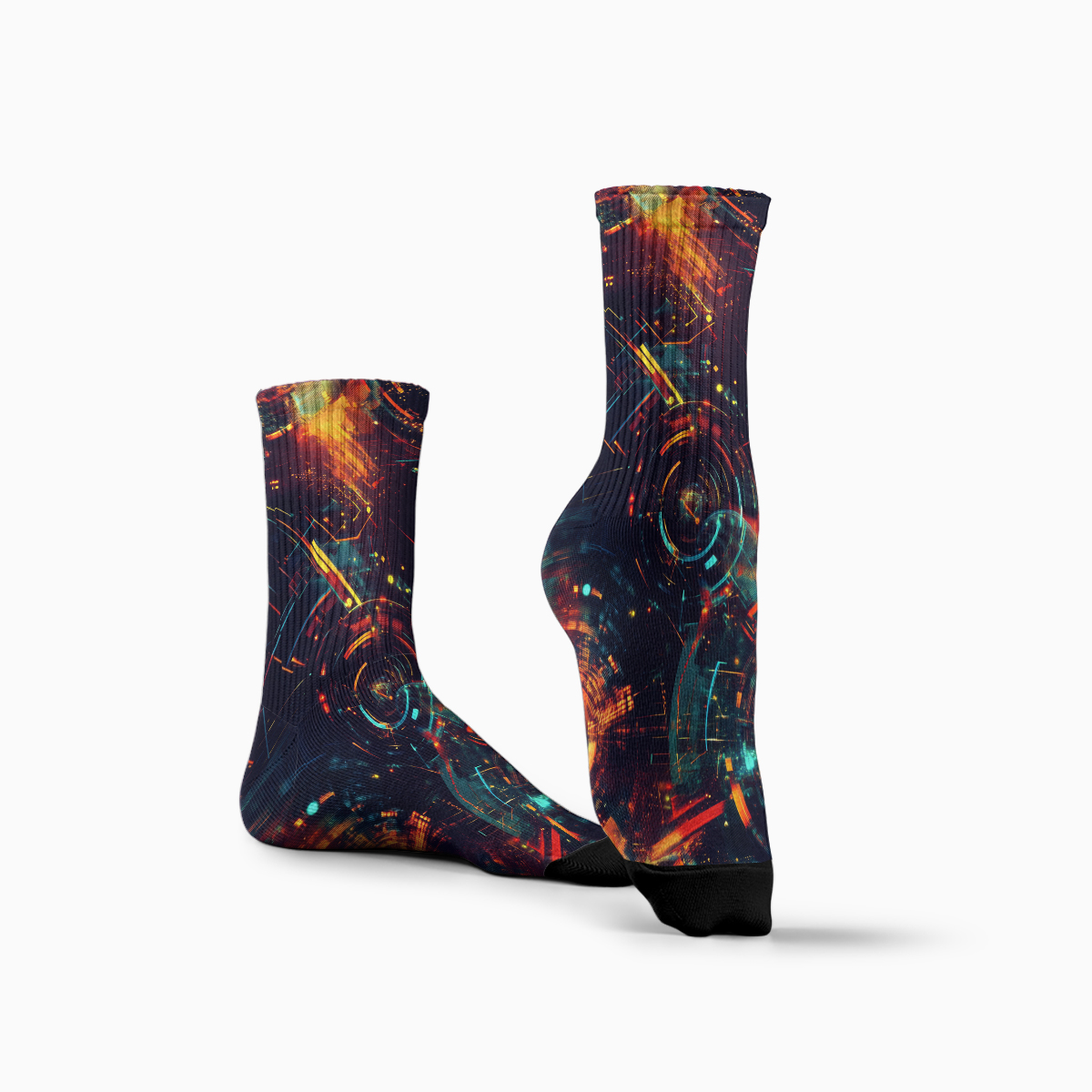 Cyberpunk Tech fashion tube Socks: Trendy Futuristic Vibes