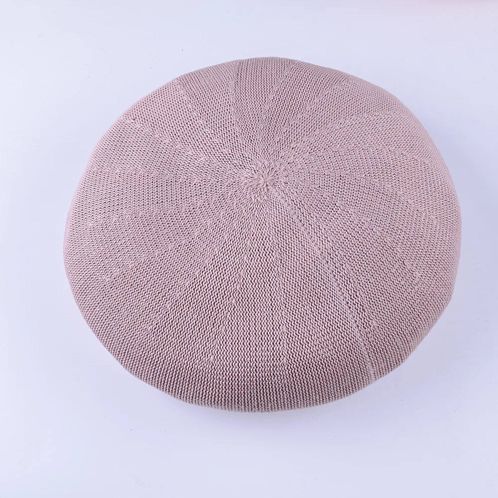Beret Women Spring Summer Hats For Women Retro Knitted Painter Cap Casual Fashion Solid Breathable Cap Female 250716