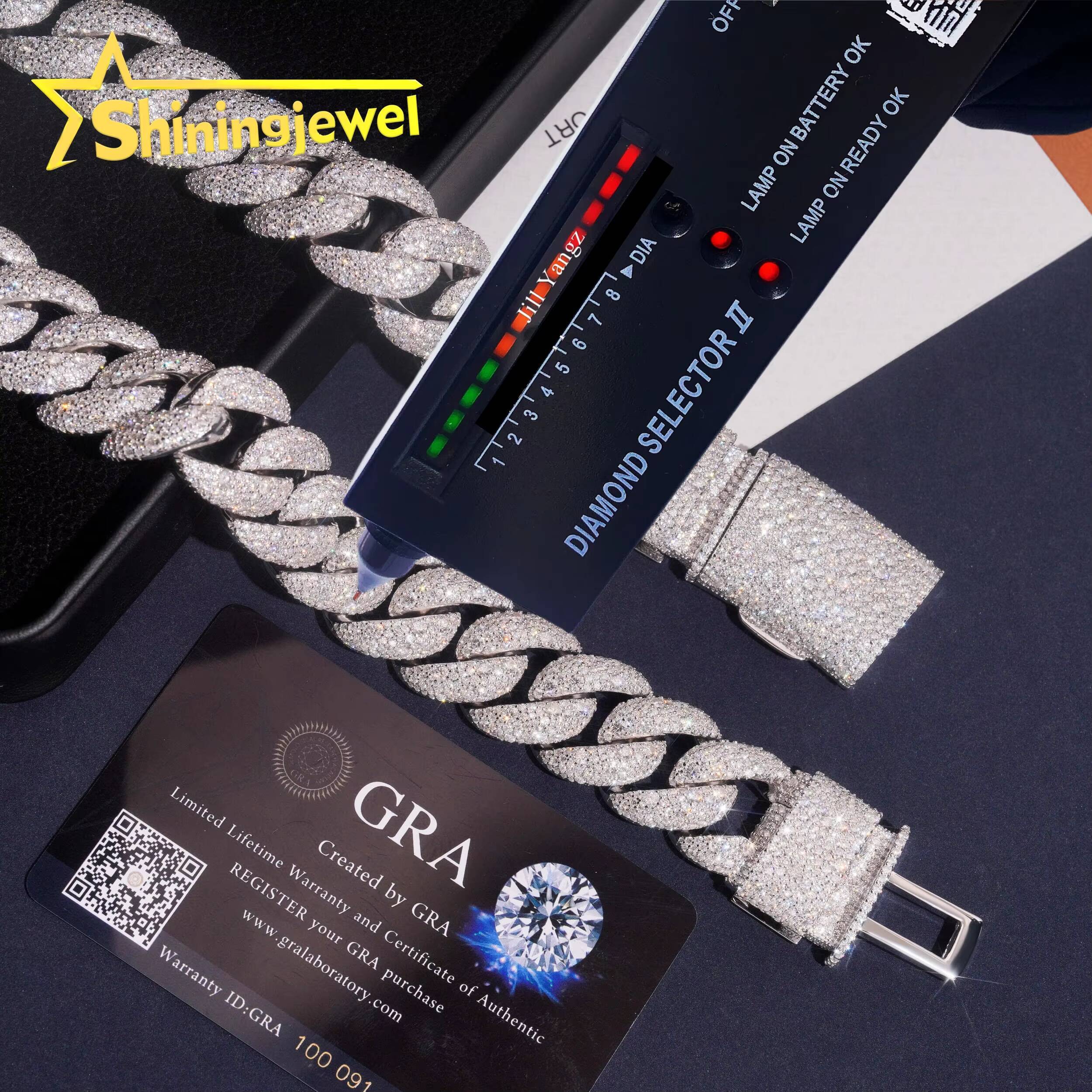 Trending Mosaic 20mm Cuban Links Top Quality Chunky Heavy Rapper Jewelry Iced Out Moissanite Diamond Cuban Chain